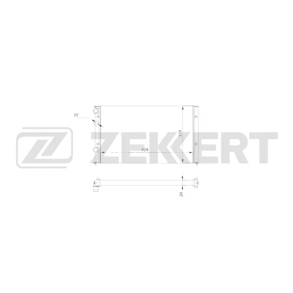 Радиатор охлаждения двигателя VW Polo III 99- Passat III IV 91- Golf III 92- Seat Ibiza II 98-