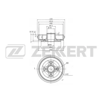 Барабан торм. задн. Agila A 00- Suzuki Wagon R+ (MM) 00- (без ABS)