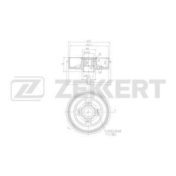 Барабан торм. задн. Nissan Note (E11 E12) 05- Micra (K12E) 02- (с подшипником с ABS)