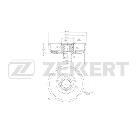 Барабан торм. задн. Renault Logan 07- Captur 13- Sandero II 14- Dacia Logan 07- (с подшипником с