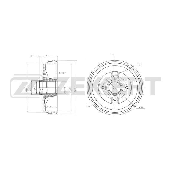 Барабан тормозной Nissan Note (E11 NE11) 06- Micra (K12) 02- (с покрытием)