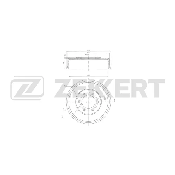 Барабан тормозной Nissan Pathfinder (R50) 95- Pick Up (D21/22) 96- Navara (D22) 01-
