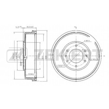 Барабан тормозной задний Mitsubishi Pajero Sport II 08- L200 III 05- (с покрытием)