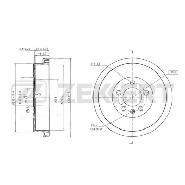 Барабан тормозной задний VW Polo V 10- Skoda Rapid (NH3 NK3 NH1) 12- (с покрытием)