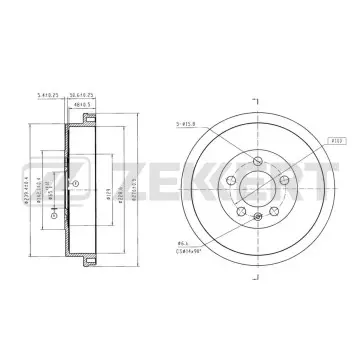 Барабан тормозной задний VW Polo V 10- Skoda Rapid (NH3 NK3 NH1) 12- (с покрытием)