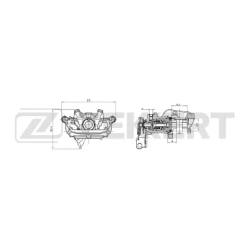 Тормозной суппорт задний левый (со скобой) Opel Astra J 09- Zafira C 18- Chevrolet Cruze (J300/305