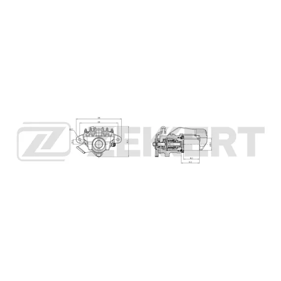 Тормозной суппорт задний правый VW Polo IV V 01- Golf IV 97- Audi A3 96- A1 10- Skoda Rapid (NH