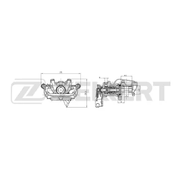 Тормозной суппорт задний правый (со скобой) Opel Astra J 09- Zafira C 18- Chevrolet Cruze (J300/30