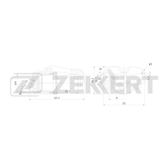 Тормозной суппорт передний правый VW Polo IV V 01- Golf IV-VI 97- Jetta III 05- Audi A3 I II 96