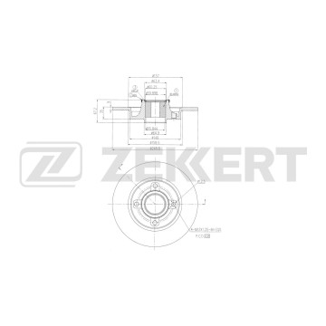 Диск торм. зад. Peugeot 307 00- Citroen C4 04- (с подшипником с ABS)