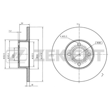 Диск торм. задн. Audi 80 IV V 86- 90 I II 84- 100 77- Cabriolet 91- Coupe I II 80- (с покрыти