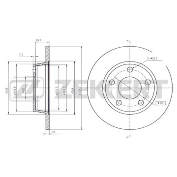 Диск торм. задн. Audi A6 II 97- Allroad (4BH C5) 00- (с покрытием)