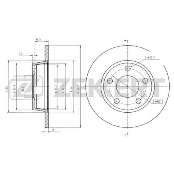 Диск торм. задн. Audi A6 II 97- Allroad (4BH C5) 00- (с покрытием)