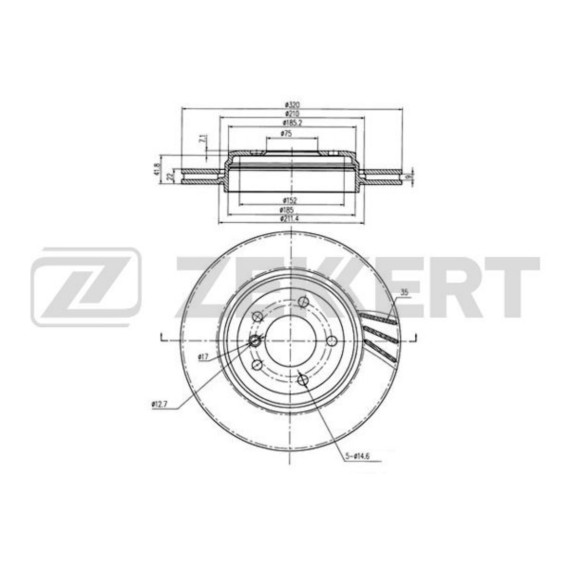 Диск торм. задн. BMW 3 (E46) 99- (с покрытием)