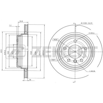 Диск торм. задн. BMW 5 (E39) 95- (с покрытием)