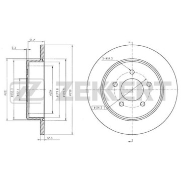 Диск торм. задн. DODGE Caravan IV 01- Chrysler Voyager III IV 95- (с покрытием)