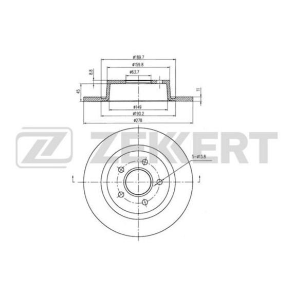 Диск торм. задн. Ford Tourneo Connect 02- Transit Connect 02-