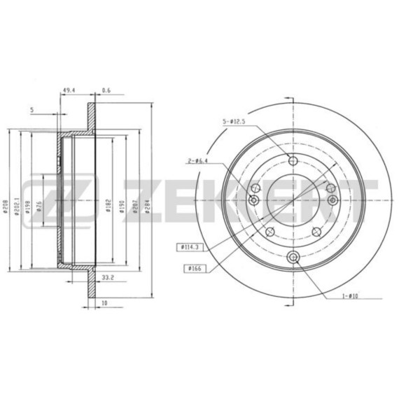 Диск торм. задн. Hyundai Grandeur IV 06- Kia Opirus 06-