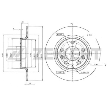 Диск торм. задн. Mazda 323 VI 01- 626 V 98- 6 I II 02- MX-5 III 05- (с покрытием)