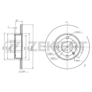 Диск торм. задн. Opel Astra F G H 98- Meriva A 03- (с покрытием)