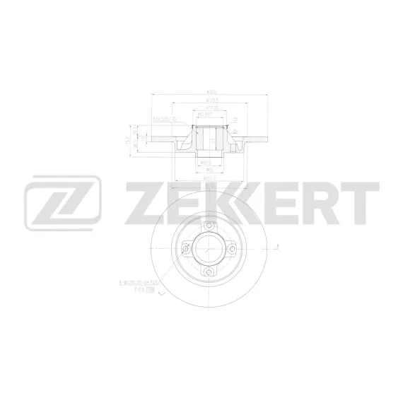 Диск торм. задн. Peugeot 3008 I II 09- Citroen C4 I II 04- Berlingo I II 08- (с подшипником с