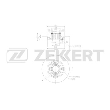 Диск торм. задн. Peugeot 308 07- Citroen C4 II 11- (с подшипником с ABS)