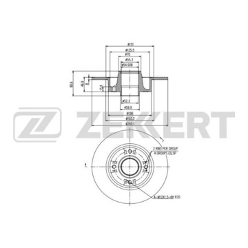 Диск торм. задн. Renault Clio III 05- Megane I II 02- Nissan Note (с покрытием с подшипником с