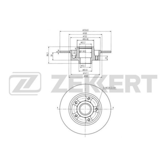 Диск торм. задн. Renault Fluence 10- Megane III 08 (с покрытием с подшипником с кольцом abs)