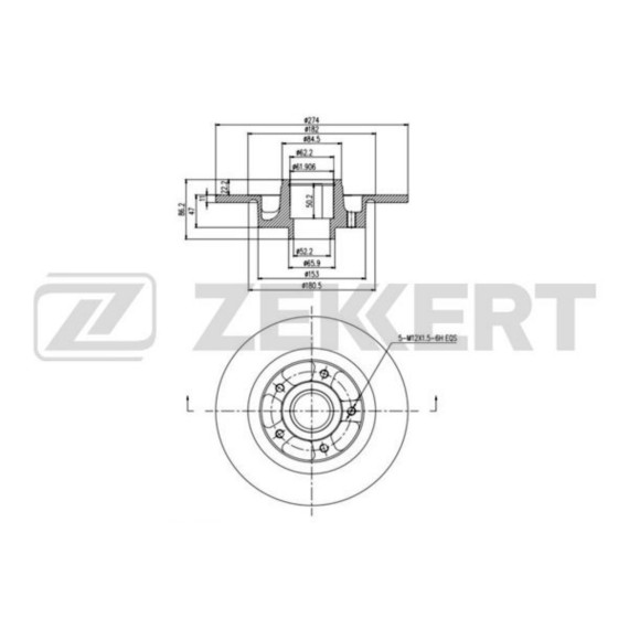 Диск торм. задн. Renault Fluence 12- Scenic III 09- (с покрытием с подшипником с кольцом abs)