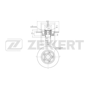 Диск торм. задн. Renault Megane III 08- Scenic III 08- Clio IV 13- (с подшипником с ABS)