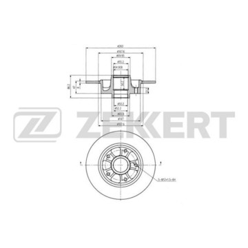 Диск торм. задн. Renault Megane III 08- (с покрытием с подшипником с кольцом ABS)