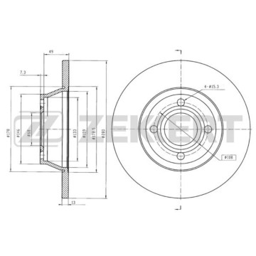 Диск торм. перед. Audi 80 V 91- Coupe II 88- (с покрытием)