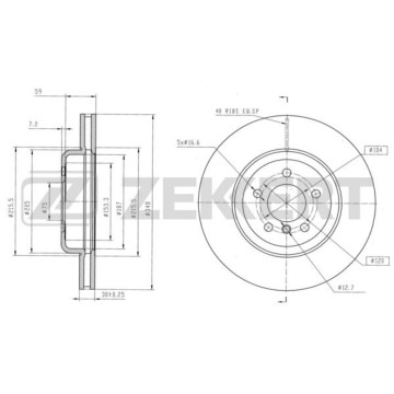 Диск торм. перед. BMW 5 (F10 F11) 09- 6 (F06 F12 F13) 11- 7 (F01-F04) 11- (с покрытием)