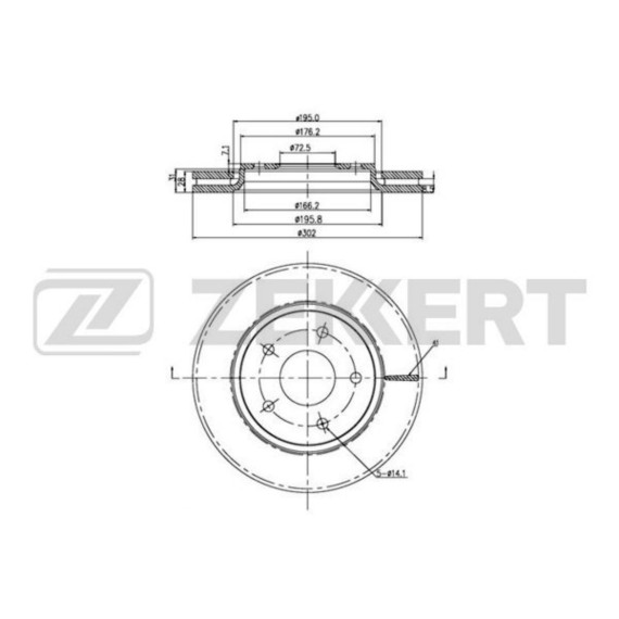 Диск торм. перед. Chrysler Voyager V 07- Dodge Journey 08- (с покрытием)