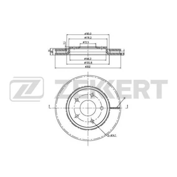 Диск торм. перед. Chrysler Voyager V 07- Dodge Journey 08- (с покрытием)