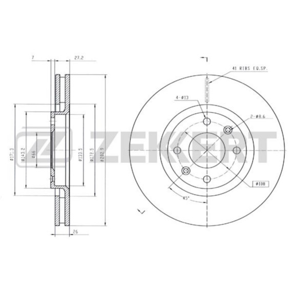 Диск торм. перед. Citroen Berlingo I II 02- C3 I II 02- C4 I II 04- C5 I II 01- Xsara 99- (