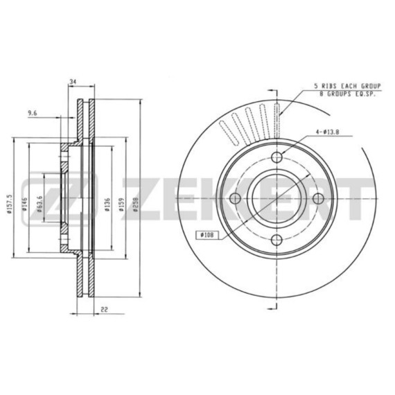 Диск торм. перед. Ford Fiesta IV V 99- Focus I 98- Fusion (JU) 02- Mazda 2 I II 03- (с покрытие