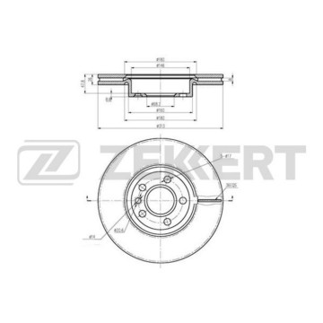 Диск торм. перед. Ford Galaxy 00- Seat Alhambra 96- VW Transporter IV 90- Sharan 95-