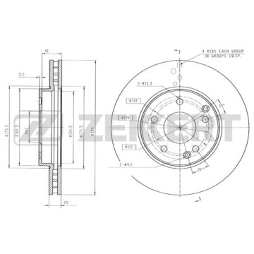 Диск торм. перед. MB C-Class (202 203) 93- CLC-Class (203) 08- CLK (208) 97- SLK (170 171) 96-