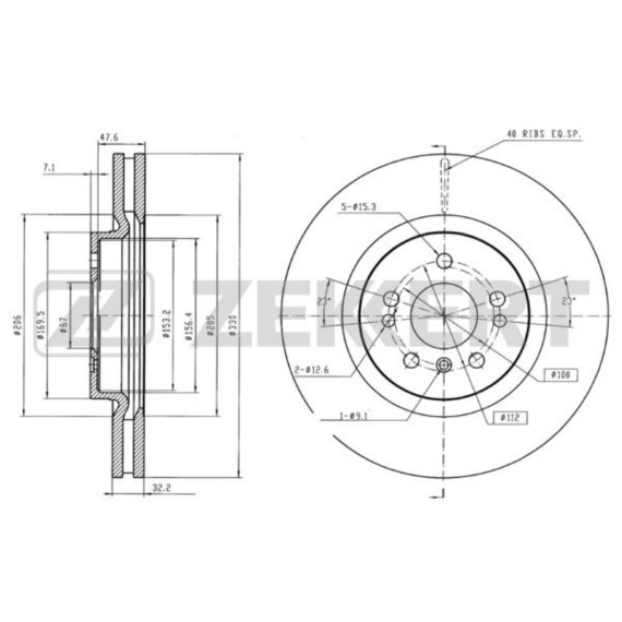 Диск торм. перед. MB ML (164) 05- R-Class (251) 06- (с покрытием)