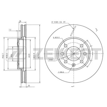 Диск торм. перед. Opel Astra H 04- Meriva A 03- (с покрытием)