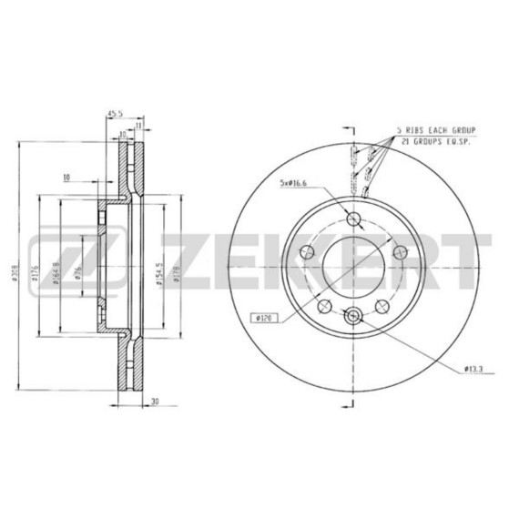 Диск торм. перед. VW Multivan V 03- Touareg 02- Transporter IV V VI 92- (с покрытием)