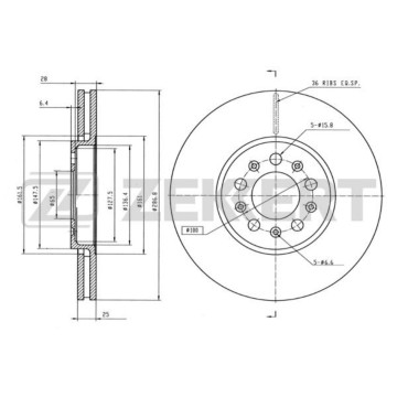 Диск торм. перед. VW Polo IV V 02- Golf IV V 97- Audi A1 10- A3 96- Skoda Octavia (1U) 96- (с