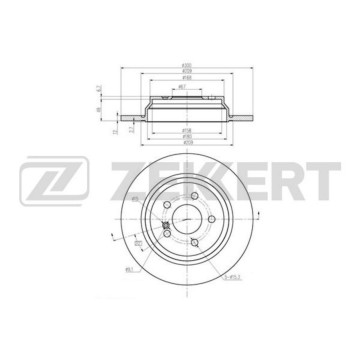 Диск тормозной задн. MB S-class (W221) 05- SL (R230) 06-