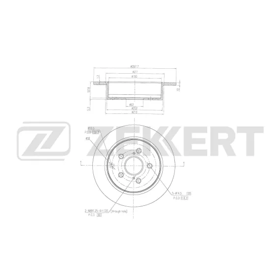 Диск тормозной задн. Toyota Previa (R20 R50) 05-