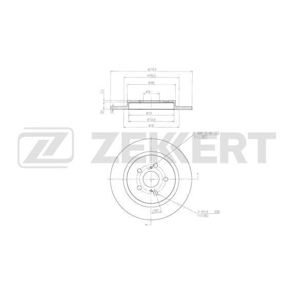 Диск тормозной задн. Toyota Urban Cruiser (P10) 09- Lexus CT (ZWA10_) 11-