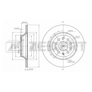 Диск тормозной задний Audi A3 II III 12- VW Golf VII 12- Skoda Kodiaq (NS6 NS7 NB7) 16- Seat A