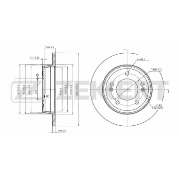 Диск тормозной задний Hyundai Elantra V VI 10- i30 I II 11- Kia Cerato III IV 13- (с покрыти