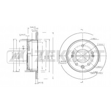 Диск тормозной задний Hyundai i30 07- ix35 08- Kia Sportage III 10- Ceed 06- (с покрытием)