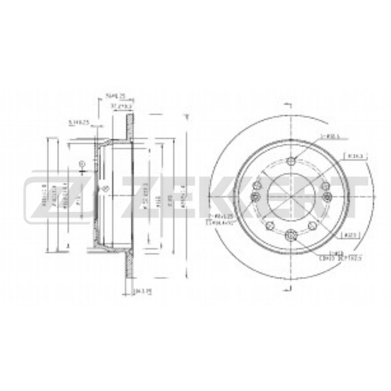 Диск тормозной задний Hyundai i30 07- ix35 08- Kia Sportage III 10- Ceed 06- (с покрытием)